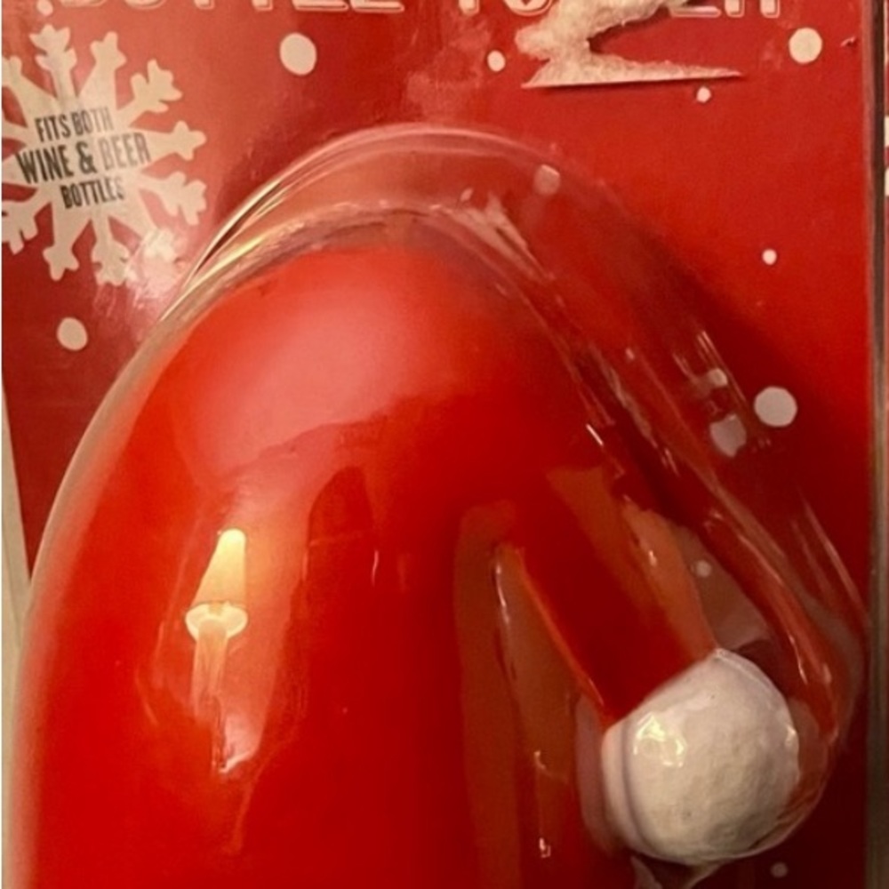 Set of 3 Santa Hat Bottle toppers